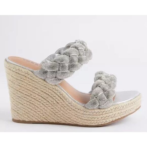 Torrid Rhinestone Braided Espadrille Platform Wedge NWT 8WW - Picture 3 of 10
